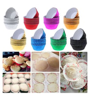 Metalik Folyo Cupcake Kalıbı Muffin Pet Kapsül No:3 (150 Adet)  Karışık Renk