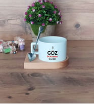 Göz Doktoru Kupa Bardak Kısa Ahşap Altlıklı Kaşıklı Tıp Bayramı Hediyesi
