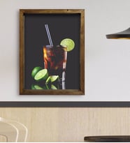 BK Gift Cafe & Bar & Restaurant Konseptli Doğal Masif Ahşap Çerçeveli Tablo 45x65cm-46