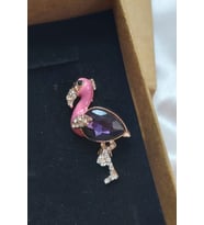 Feniks Flamingo Broş ve Yaka İğnesi