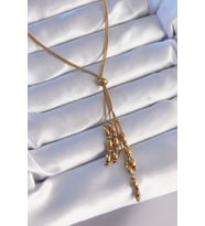 316L Çelik Gold Renk Boyu Ayarlanabilir Sallantılı Model Kolye - TJ-BKO8885