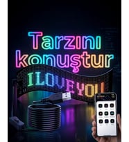 16x96 LED Yazı Paneli 60 cm Esnek RGB Işıklı Programlanabilir Ekran