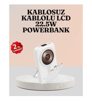 Mey İthalat® Kablosuz ve Kablolu Şarj Destekli Taşınabilir Powerbank