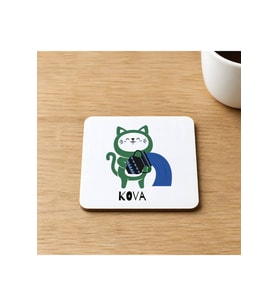 Kova Burcu ve Onla Alakalı Komik Açıklama Baskılı 9x9 cm Kare MDF Bardak Altlığı Ahşap