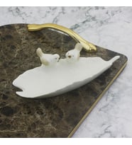 Porselen Kuşlu Şekerlik Lokumluk Mini Tabak 20cm
