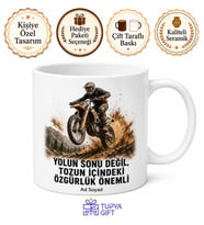 Enduro Motosiklet Sürücüsüne Hediye Kros Arazi Sürüşü Adrenalin Baskılı Porselen Kupa Bardak