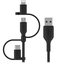 Belkin Evrensel Kablo (3'Ü 1 Arada Usb-C, Lightning, Micro-Usb Şarj Kablosu) Akıllı Telefonları, Tab (Çok Renkli)