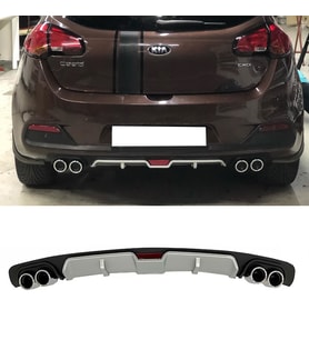 Kia Ceed Gri Difüzör 4 Krom Egzoz Görünümlü Difizör Arka Ek Body Kit 2013 - 2016
