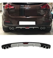 Kia Ceed Gri Difüzör 4 Krom Egzoz Görünümlü Difizör Arka Ek Body Kit 2013 - 2016