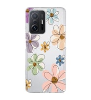 Xiaomi Mi 11T - 11T Pro Uyumlu Çiçek Tasarımlı Şeffaf Telefon Kılıfı