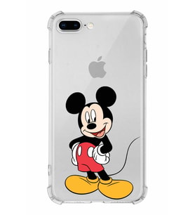 Apple iPhone 7 Plus Uyumlu Köşe Korumalı Antişok  Kapak Mickey Mouse Tasarımlı Şeffaf  Kılıf