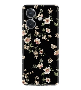 Oppo A3 Kılıf Boutique Baskılı Resimli Siyah Fon Çiçek Pcode -045
