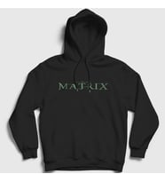 Presmono Unisex Siyah Logo Film The Matrix Kapüşonlu Sweatshirt 253860tt