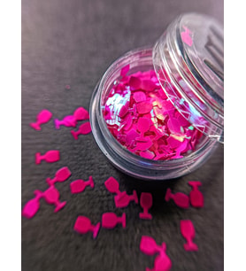 Şekilli Folyo Şarap Bardağı - Dekoratif Nail Art Tırnak Süsleme Pulu