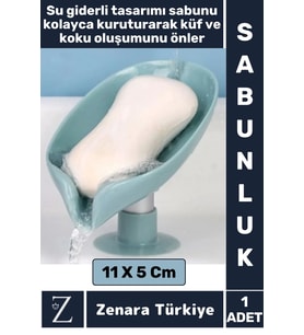 Banyo Mutfak Lavabo Sabun Sünger Montajsız Su Giderli Küflenme Kuruma Koku Önleyen Vantuzlu SABUNLUK