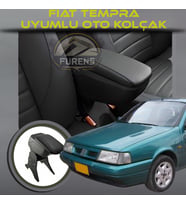Fiat Tempra Uyumlu Kol Dayama Ve Kolçak Sürgülü Bardaklıklı Ayarlanabilir Siyah Deri