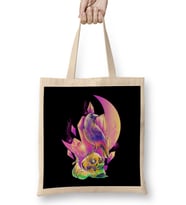 Skull & Crow RPG Gamer Fantasy Gaming Pastel Art Bez Çanta Uzun Saplı