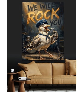 We Will Rock You Şarkıcı Martı Dekoratif Kanvas - Mdf Ahşap Tablo
