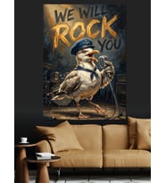 We Will Rock You Şarkıcı Martı Dekoratif Kanvas - Mdf Ahşap Tablo