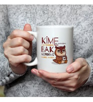 Kime Ne Yaptıysam Hakettiğinden Baskılı Beyaz Kupa