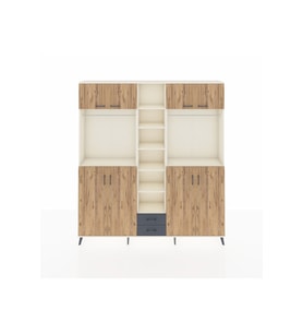 Arges Dolap 14 Raflı 2 Çekmeceli 2 Askılı 220x30x243 Aytaşı-Çam/Antrasit