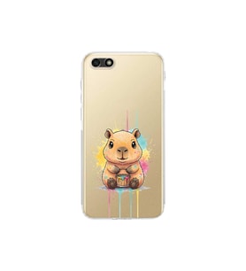 Huawei Y5 2018 ile Uyumlu Splash Kapibara Tasarımlı Şeffaf Silikon Kılıf