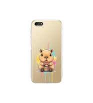 Huawei Y5 2018 ile Uyumlu Splash Kapibara Tasarımlı Şeffaf Silikon Kılıf