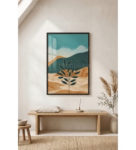 Doğal Huzur Minimalist Manzaralı 1. Kalite Ahşap Çerçeveli Tablo