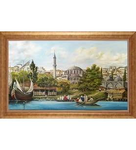 ALTIN ÇERÇEVELİ PASPARTULU TABLO CR941