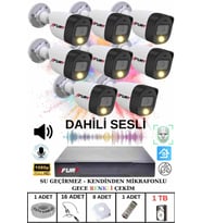 FURY 8 li Sesli Gece Renkli Görüş Güvenlik Kamerası Su Geçirmez Güvenlik Kamerası Seti 1TB