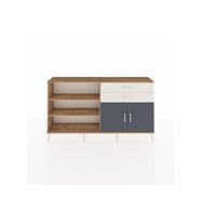 Arges Konsol 3 Raflı 2 Çekmeceli 2 Kapaklı 176x30x99 Çam-Antrasit/Aytaşı