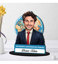 Kişiye Özel Erkek Meteoroloji Uzmanına Hediye Karikatürlü Biblo