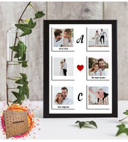 Kendin Tasarla Kişiye Özel 6 Fotoğraflı Baş Harfli Fotoğraf Çerçevesi