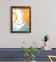BK Gift Otel Odası Konseptli Doğal Masif Ahşap Çerçeveli Tablo 45x65cm-69