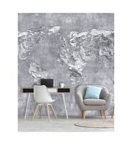 Dreamwall 3 Boyutlu Sıva Duvar Kaya Harita Desenli Tekstil Duvar Kağıdı (Gri)