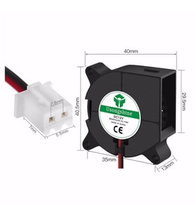 DC 12V 40x40mm Salyangoz Fan Soğutucu Türbin Turbo Radyal Yazıcı