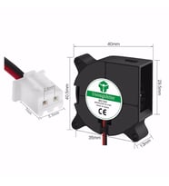 DC 12V 40x40mm Salyangoz Fan Soğutucu Türbin Turbo Radyal Yazıcı