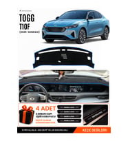 TOGG T10F (2025 VE SONRASI) Uyumlu Torpido Örtüsü Torpido Kılıfı - Siyah Mavi