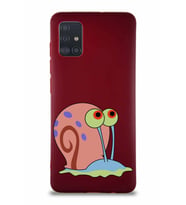 Samsung Galaxy M31S Soft Premier Kapak Salyangoz Gary Tasarımlı Silikon Kılıf - Mürdüm (Şeffaf)