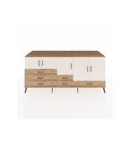 Kronos Konsol 6 Raflı 6 Çekmeceli 5 Kapaklı 220x59x99 Çam-Aytaşı/Çam