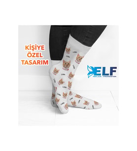 Kişiye Özel Hayvan Figürlü Çorap (2 Adet) (Standart)