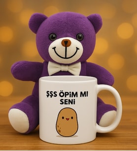 Mor Ayıcık Ve Patates Kafa Kupa