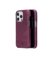 Bouletta Apple iPhone 15 Pro Uyumlu Deri Arka Kapak F360 CZ7 (Mor)