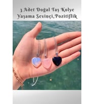 Nelleovana Çilek Kuvars, Opalit , Oniks Doğal Taş Kolye ( Odaklanmayı Ve Konsantre )