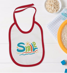 BK Kids Smile Tasarımlı Kırmızı Bebek Mama Önlüğü-1