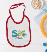 BK Kids Smile Tasarımlı Kırmızı Bebek Mama Önlüğü-1