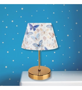 ArtGift Lara Gold Gövdeli Abajur Kelebek Desen PVC Başlık