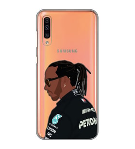 Samsung Galaxy A70 Uyumlu Lewis Hamilton Desenli Şeffaf Telefon Kılıfı