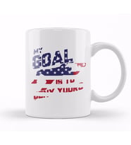 My Goal Is To Deny Yours Goalie USA Flag Patriotic Kupa Bardak Porselen