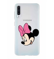 Samsung Galaxy A50  Kapak Minnie Mouse Tasarımlı Şeffaf Silikon Kılıf